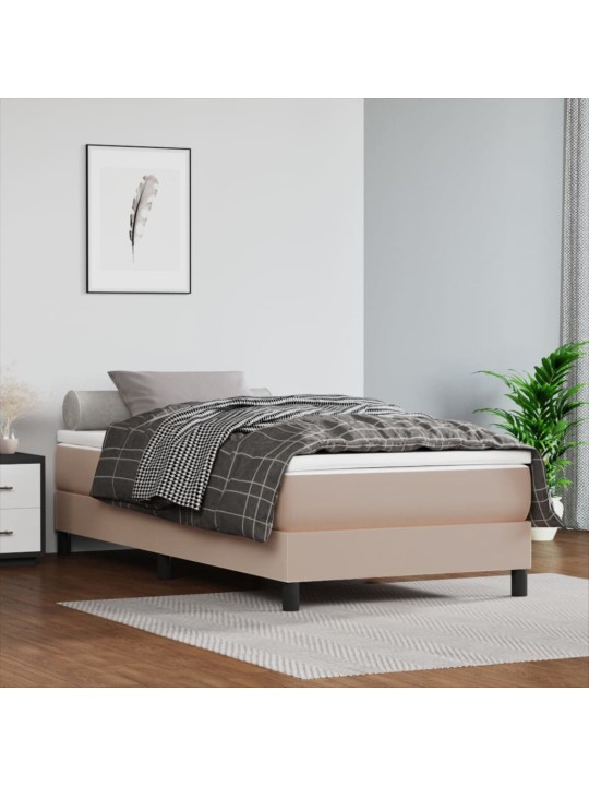 Taštičková matrace cappuccino 90 x 190 x 20 cm umělá kůže