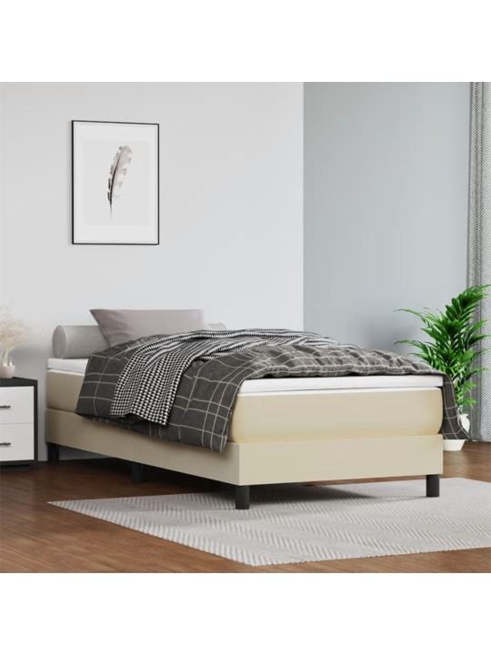 Taštičková matrace krémová 90 x 200 x 20 cm umělá kůže