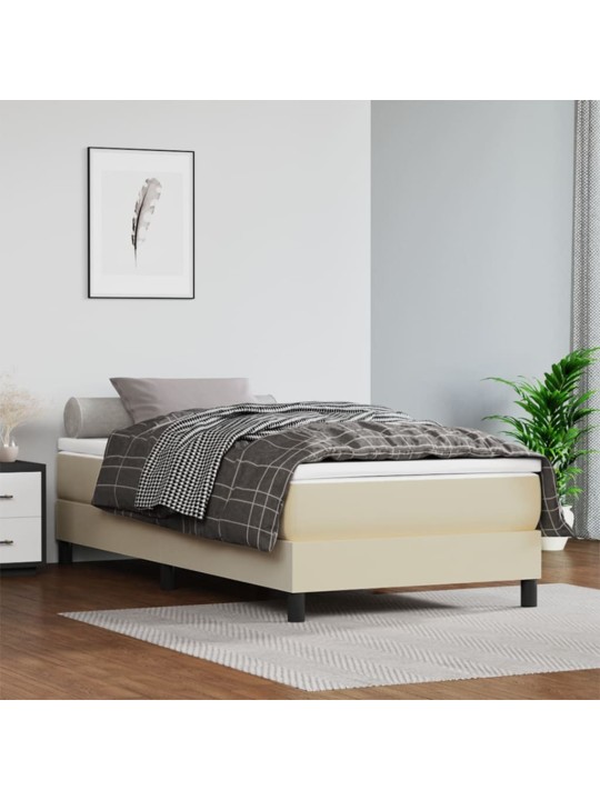 Taštičková matrace krémová 100 x 200 x 20 cm umělá kůže