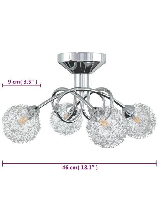 Stropní svítidlo s drátěnými stínidly pro 4 LED G9