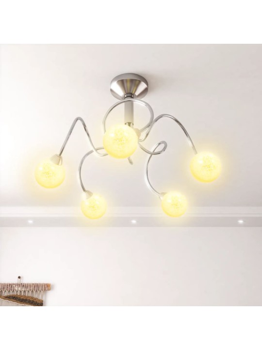 Stropní svítidlo s kulatými drátěnými stínidly pro 5 LED G9