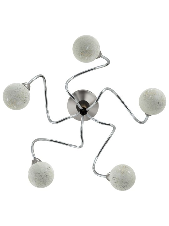 Stropní svítidlo s kulatými drátěnými stínidly pro 5 LED G9