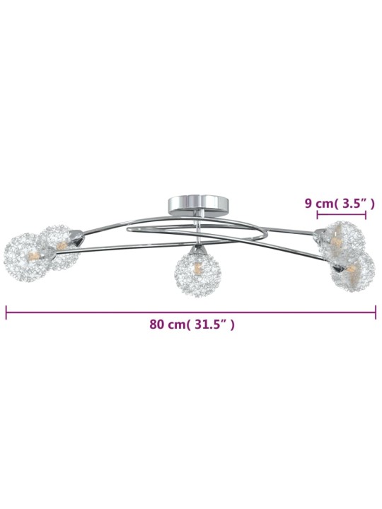 Stropní svítidlo s drátěnými stínidly pro 5 LED G9