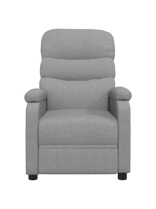 Masážní křeslo světle šedé textil
