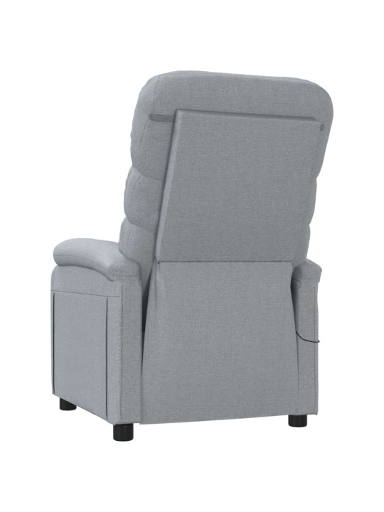 Masážní křeslo světle šedé textil