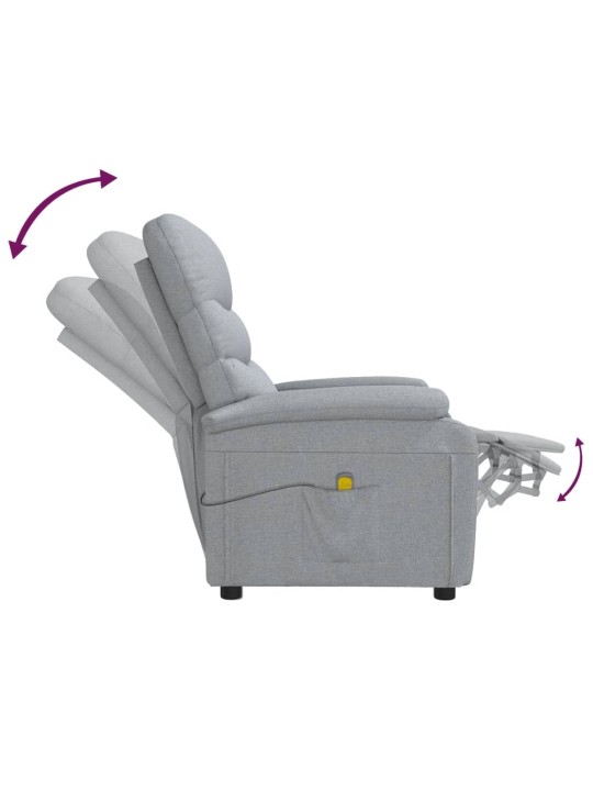 Masážní křeslo světle šedé textil