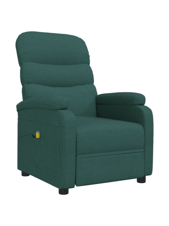 Masážní křeslo tmavě zelené textil