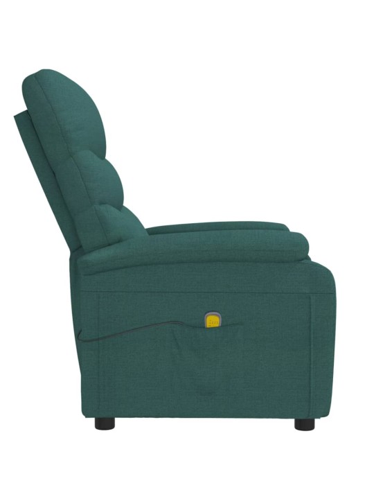 Masážní křeslo tmavě zelené textil