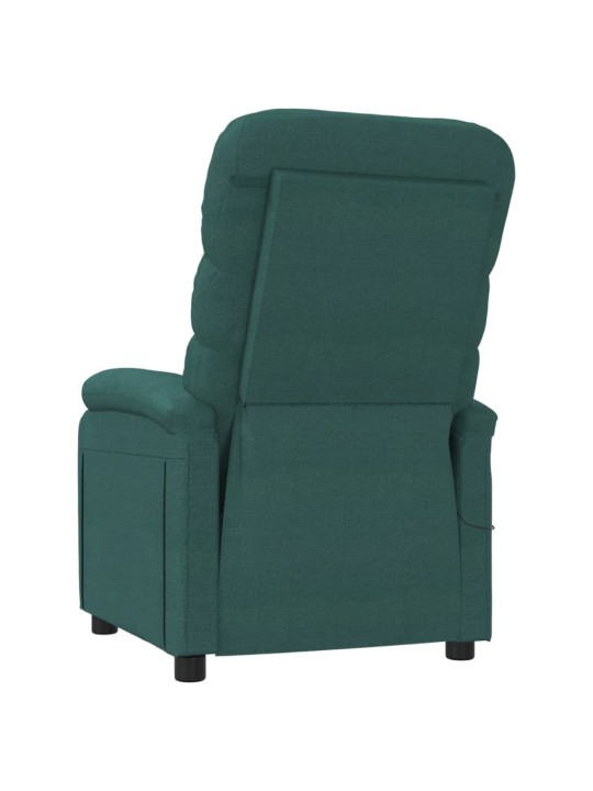 Masážní křeslo tmavě zelené textil