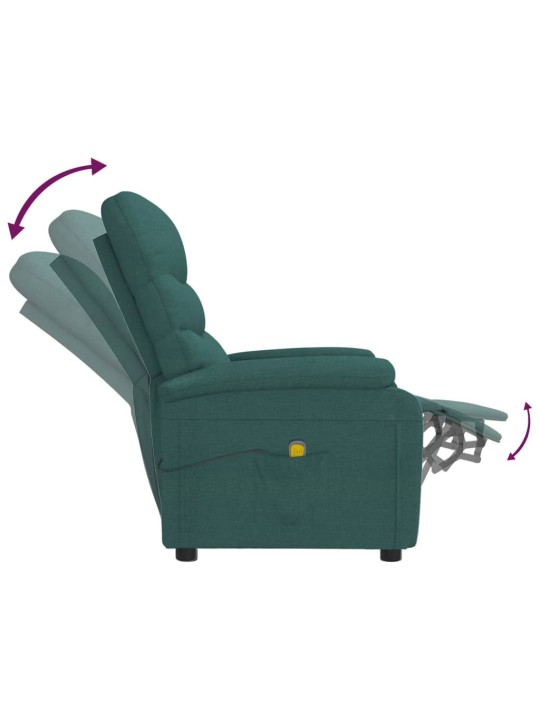 Masážní křeslo tmavě zelené textil