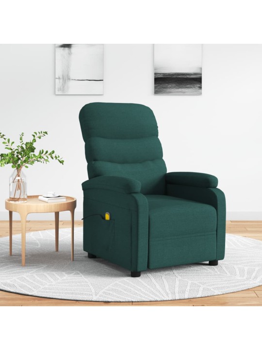 Masážní křeslo tmavě zelené textil