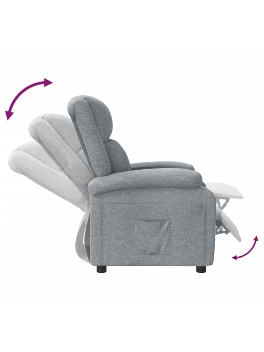 Polohovací křeslo světle šedé textil
