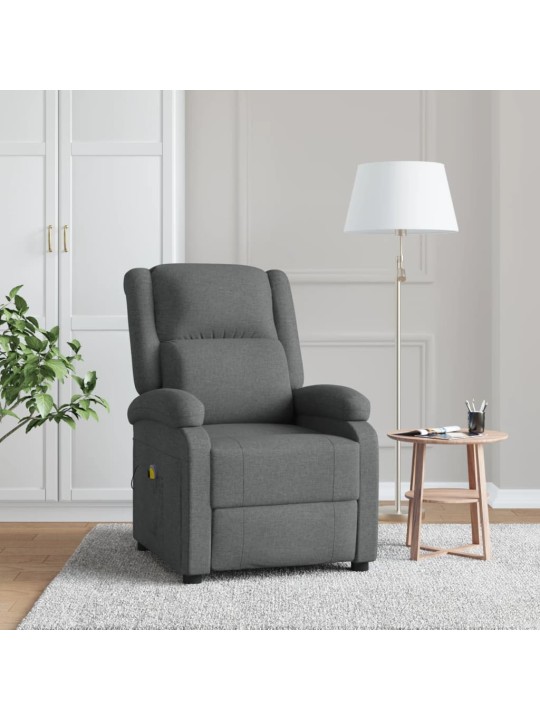 Masážní křeslo tmavě šedé textil
