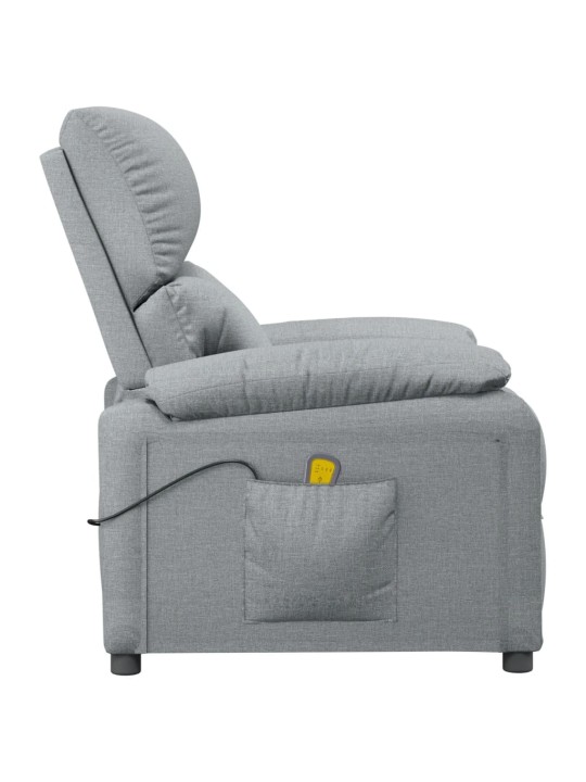 Masážní křeslo světle šedé textil