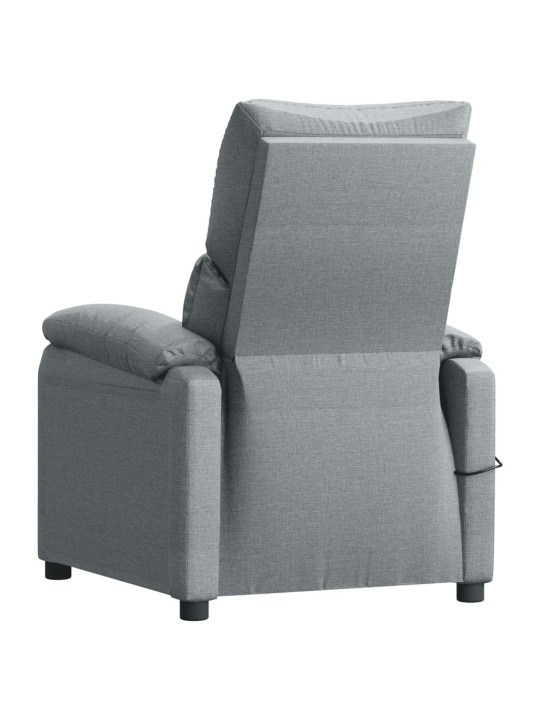Masážní křeslo světle šedé textil