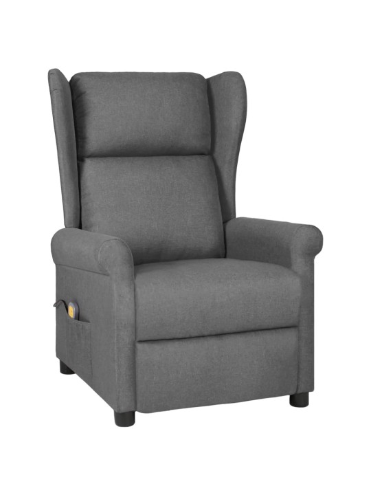 Masážní křeslo světle šedé textil