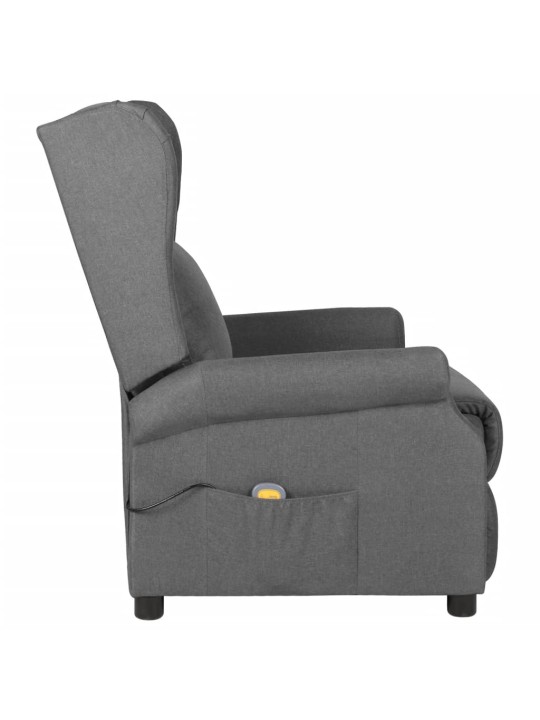 Masážní křeslo světle šedé textil
