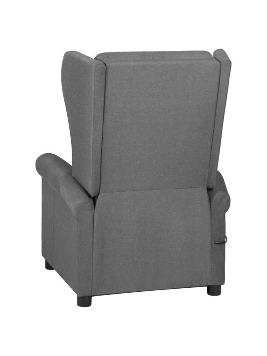Masážní křeslo světle šedé textil
