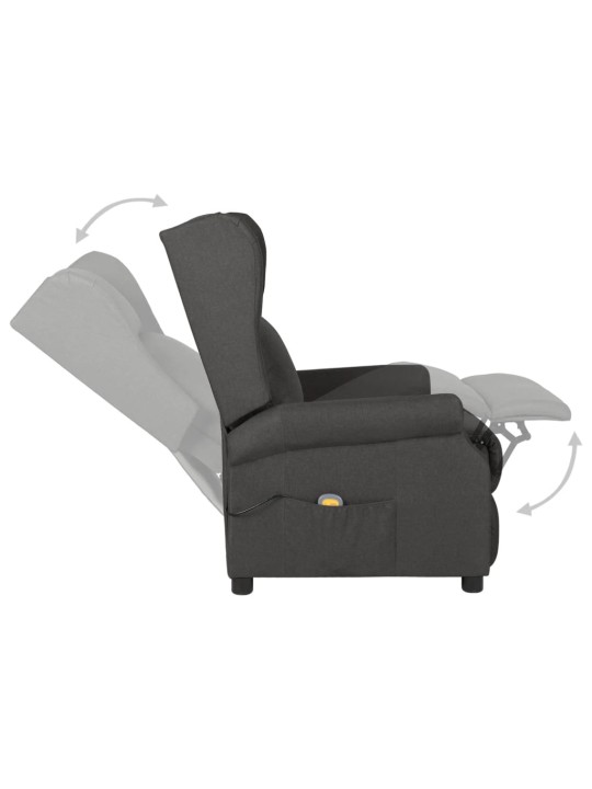 Masážní křeslo tmavě šedé textil