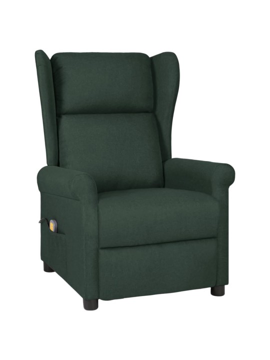 Masážní křeslo tmavě zelené textil