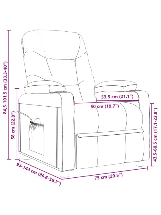 Polohovací křeslo černé textil