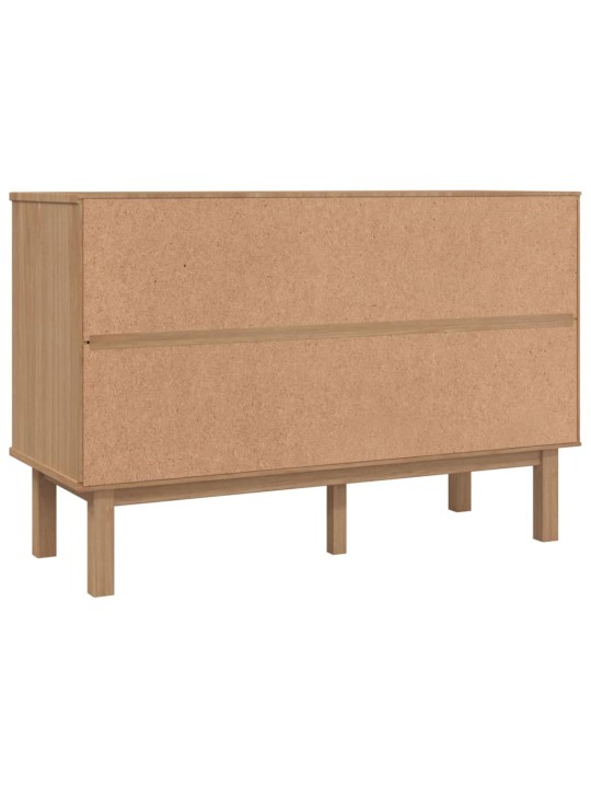 Zásuvková komoda OTTA hnědá a bílá 111x43x73,5 cm borové dřevo
