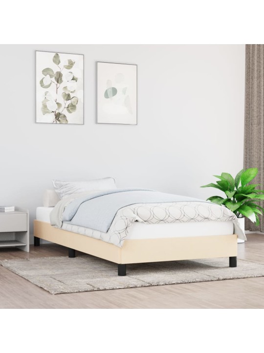 Rám postele bez matrací krémově 80x200 cm textil