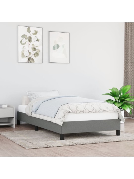 Rám postele bez matrace tmavě šedý 90 x 200 cm textil