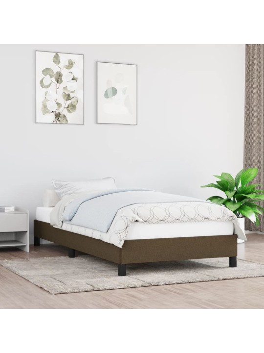 Rám postele bez matrace tmavě hnědý 90 x 200 cm textil