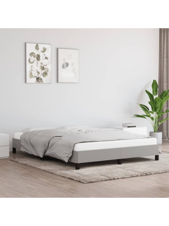 Rám postele bez matrace světle šedý 140 x 190 cm textil