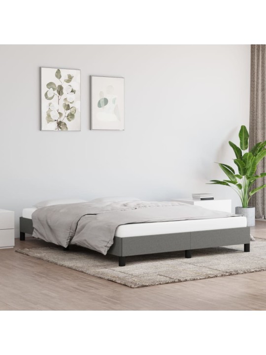 Rám postele bez matrace tmavě šedý 140 x 190 cm textil