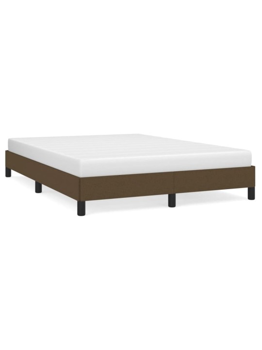 Rám postele bez matrace tmavě hnědý 140 x 190 cm textil