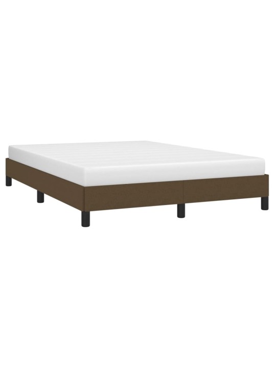 Rám postele bez matrace tmavě hnědý 140 x 190 cm textil