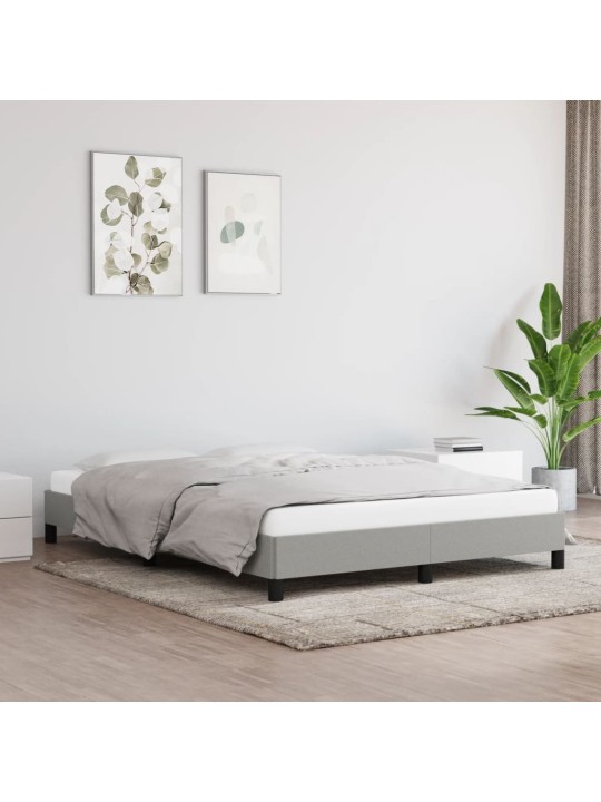 Rám postele bez matrace světle šedý 140 x 200 cm textil