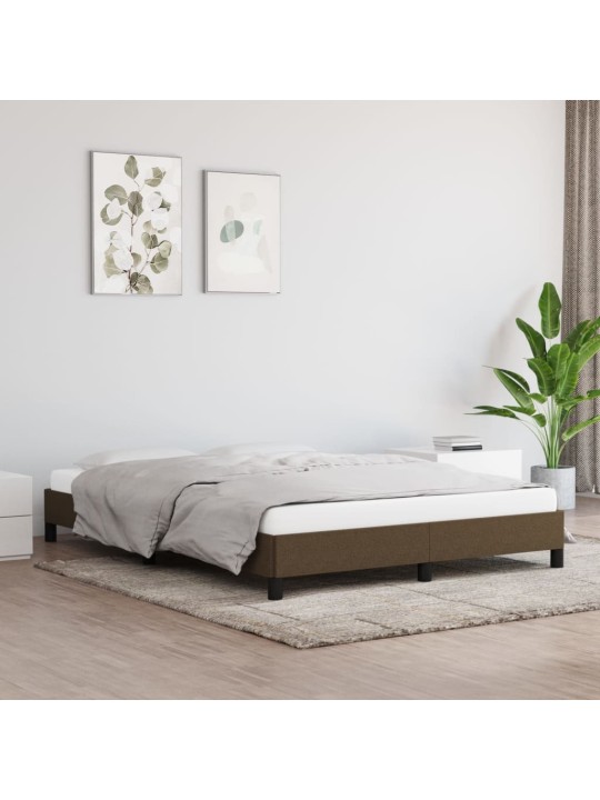 Rám postele bez matrace tmavě hnědý 140 x 200 cm textil