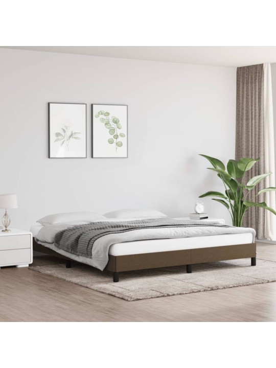 Rám postele bez matrace tmavě hnědý 160 x 200 cm textil