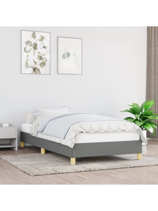 Rám postele bez matrace tmavě šedý 90 x 200 cm textil