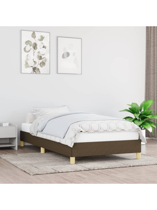 Rám postele bez matrace tmavě hnědý 90 x 200 cm textil