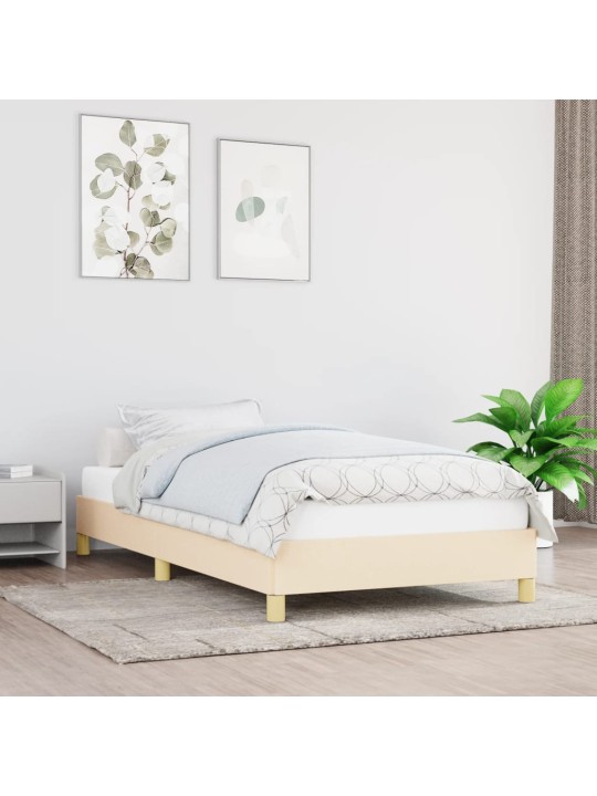 Rám postele bez matrací krémově 90x200 cm textil