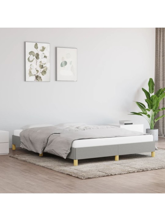 Rám postele bez matrace světle šedý 160 x 200 cm textil