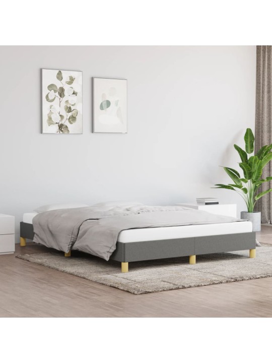Rám postele bez matrace tmavě šedý 160 x 200 cm textil
