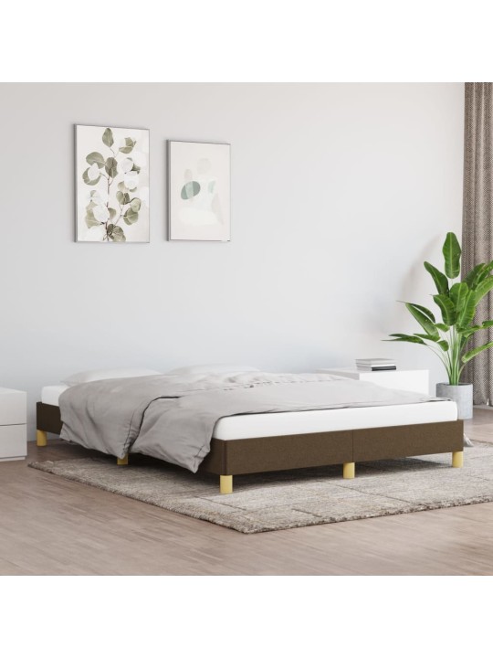 Rám postele bez matrace tmavě hnědý 160 x 200 cm textil