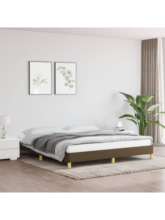 Rám postele bez matrace tmavě hnědý 180 x 200 cm textil