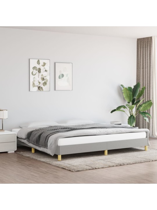 Rám postele bez matrace světle šedý 200 x 200 cm textil