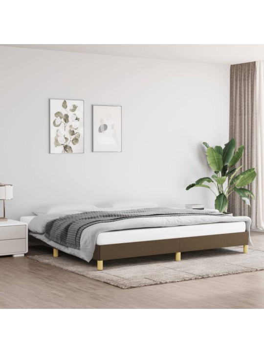 Rám postele bez matrace tmavě hnědý 200 x 200 cm textil