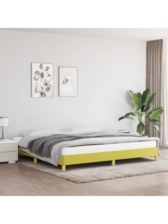 Rám postele bez matrace zelený 200 x 200 cm textil