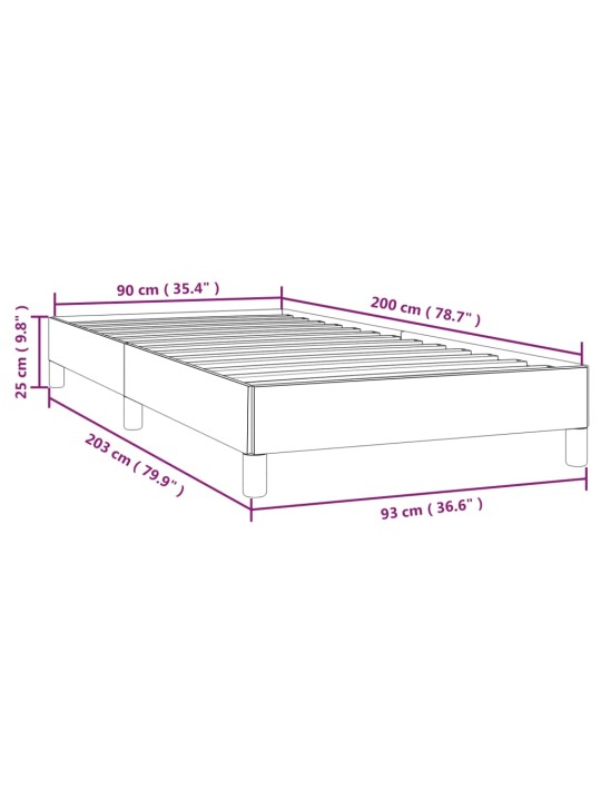 Rám postele krémový 90x200 cm umělá kůže