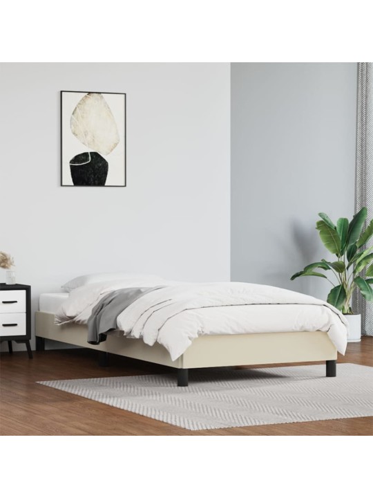 Rám postele krémový 90x200 cm umělá kůže
