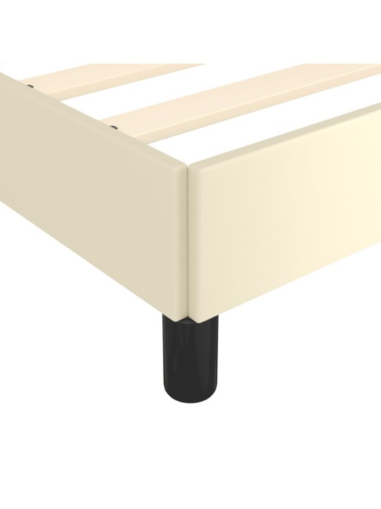 Rám postele krémová 100 x 200 cm umělá kůže
