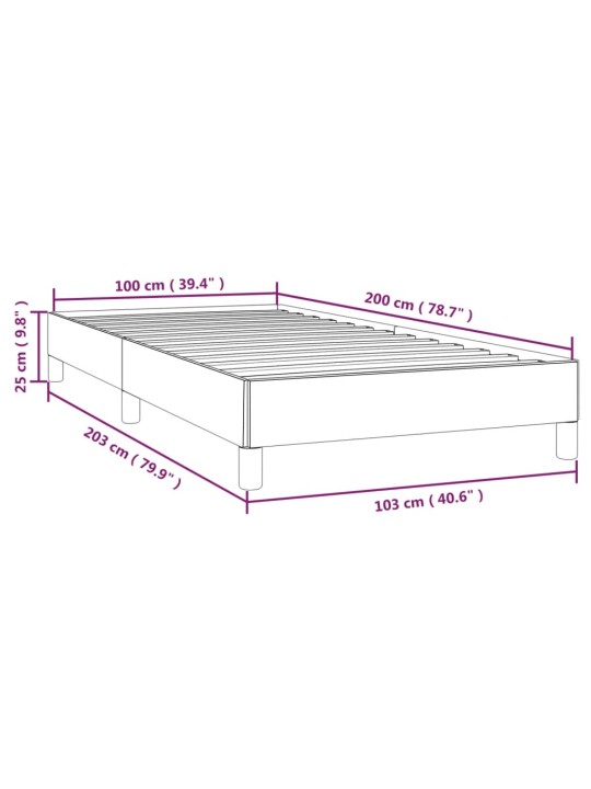 Rám postele krémová 100 x 200 cm umělá kůže